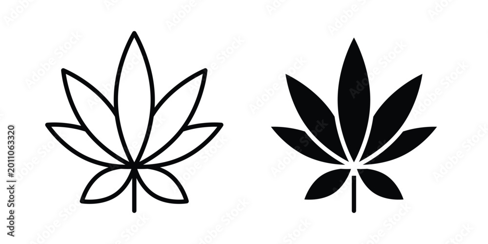 Fototapeta premium Weed icon vector design and illustration.
