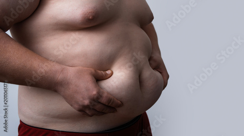 Bilde på lerret Belly fat shows weight gain
