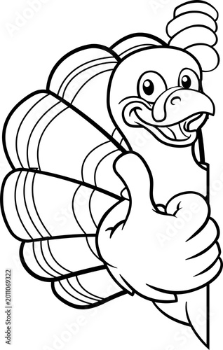 A turkey Thanksgiving carto...