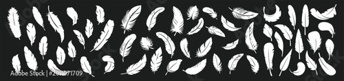 Bild auf Leinwand Hand drawn violet feather pattern vector rich bird plume seamless background abs