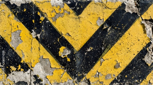 Hazardous warning tape a close up of black and yellow diagonal stripes