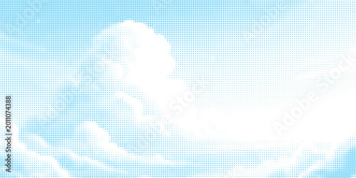 Fotografie Vector background, cumulus clouds, banner