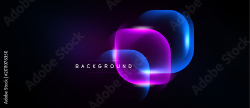 Foto Abstract design features glowing rounded squares
