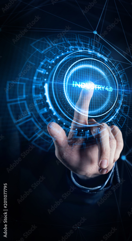 Fototapeta premium Industry 4.0 Cloud computing, physical systems, IOT, cognitive computing industry.