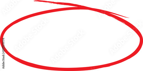 Photos Hand drawn red circles and ovals for highlighting, Red circle brush stroke marke