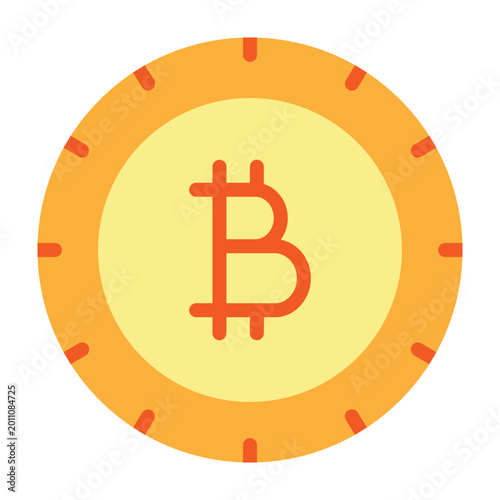 Cryptocurrency Coin Vector Flat Icon Design