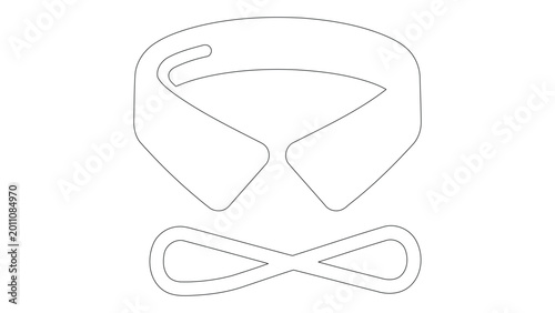 Bilde på lerret Line art illustration of a shirt collar and a metal collar stay, representing fi