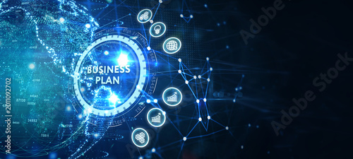 Business plan concept. Business, Technology, Internet and network concept. 3d illustration