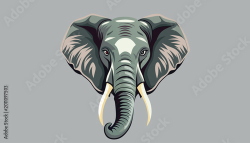 Tableau sur toile elephant head clipart vector illustration
