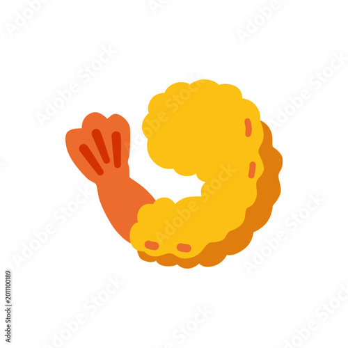 Shrimp tempura on white background.