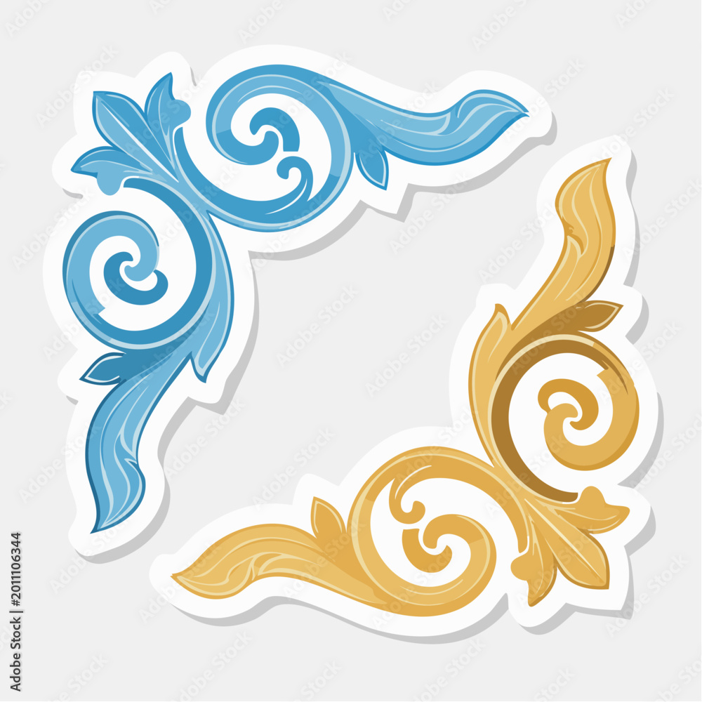 Fototapeta premium Ornate Scrollwork Corner Embellishments