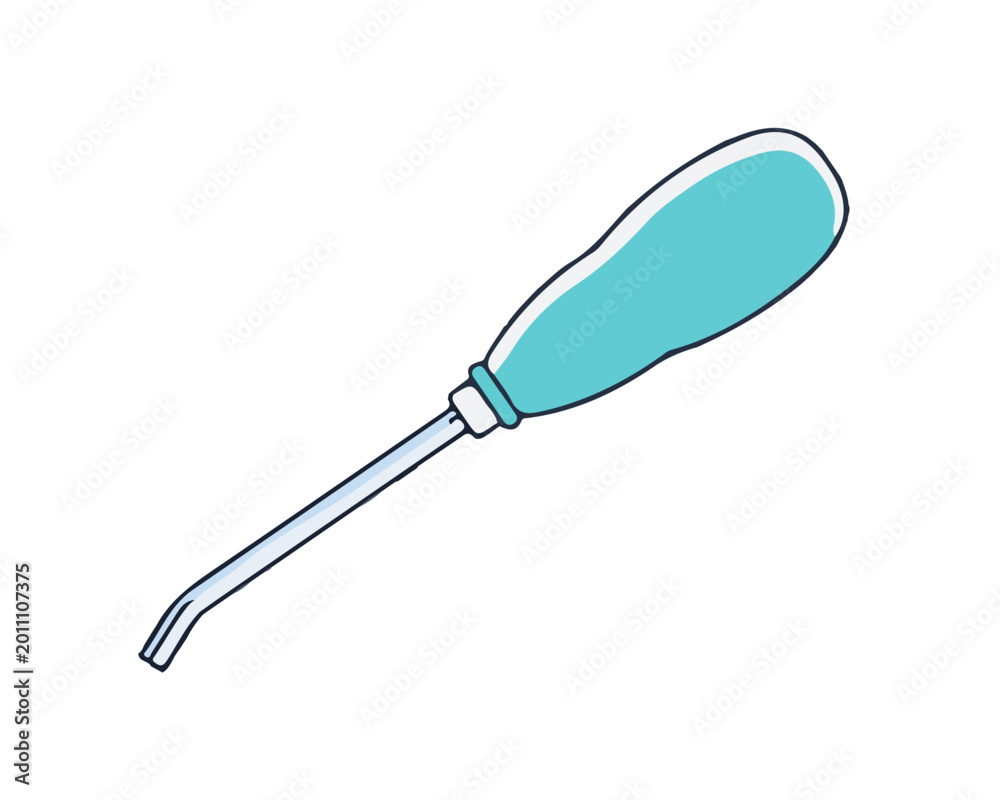 Fototapeta premium Dental Luxator Flat Vector Icon, Tooth Extraction Dentistry Tool Illustration