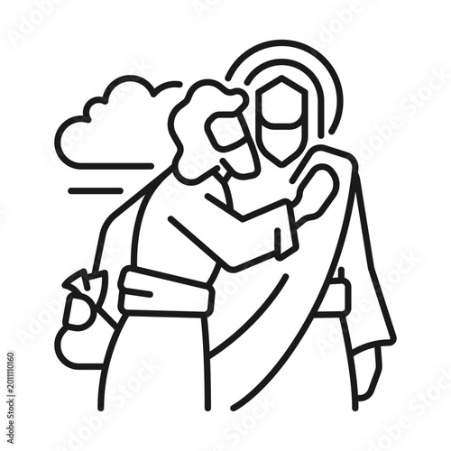 Foto Kiss of Judas linear icon