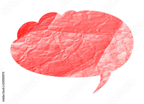 Orange abstract speech bubble with texture