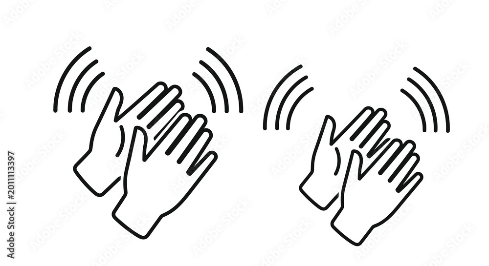 Obraz premium Clapping hands line drawing two hands in applause