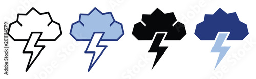 Free Download Dynamic storm cloud lightning icon in diverse graphic styles for weather applications - GFXLoad