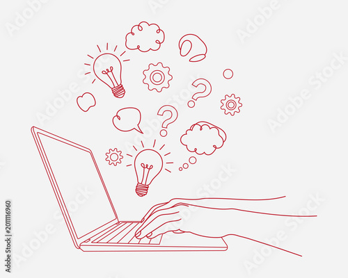 Creative brainstorming and problemsolving concepts with lightbulb and gears illustrations