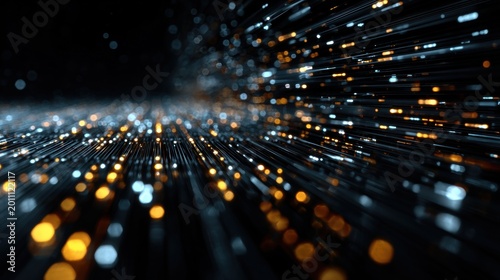 Digital Burst: A mesmerizing composition of light streaks, conveying the dynamism and speed of modern technology, evoking a sense of forward momentum and innovation.