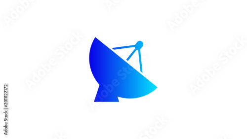 Bild auf Leinwand Blue Gradient Satellite Dish Antenna Icon