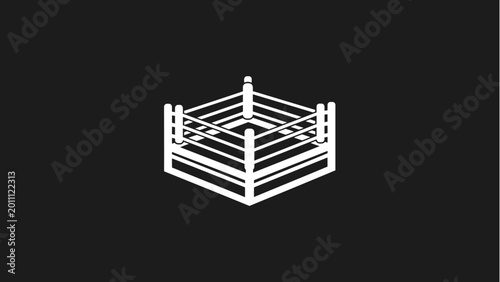 Minimalist Boxing Ring Vector Icon