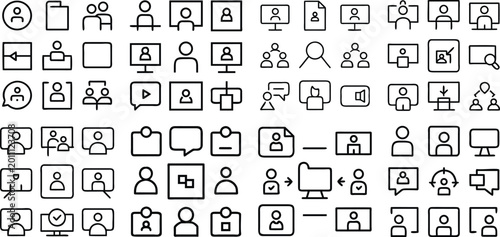Obraz na plátně A collection of communication interface symbol