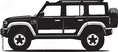 Black SUV, off-road vehicle, 4x4 truck, silhouette icon