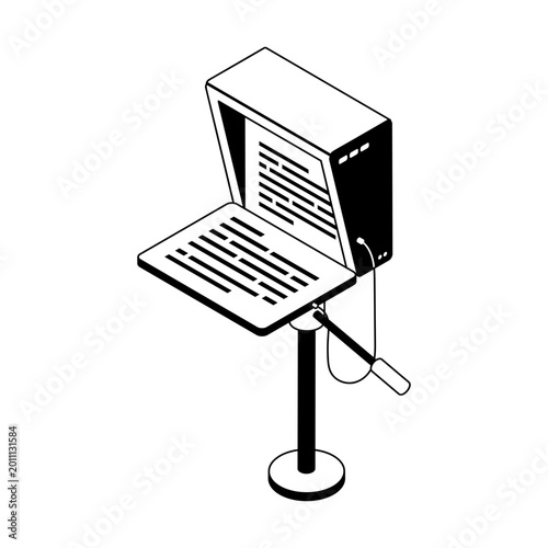 Φωτογραφία An isometric style illustration showing a teleprompter