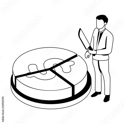 Photos An isometric style illustration depicting a shareholder
