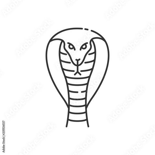 Obraz na plátně King cobra pixel perfect linear icon