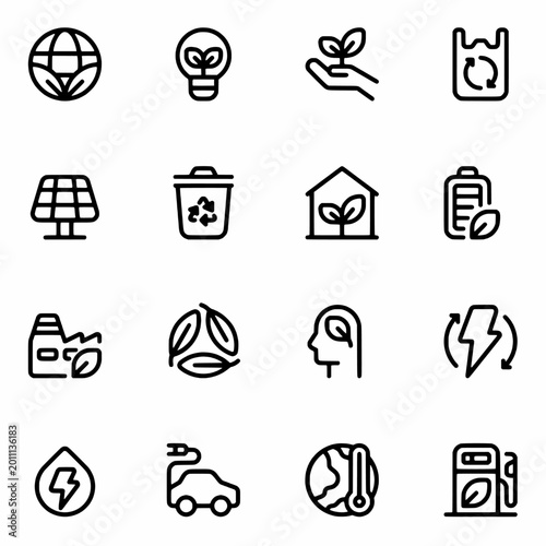 ecology icons set