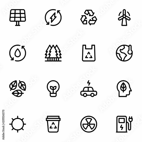ecology icons set