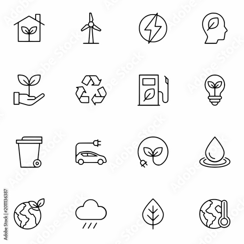 Ecology icons set