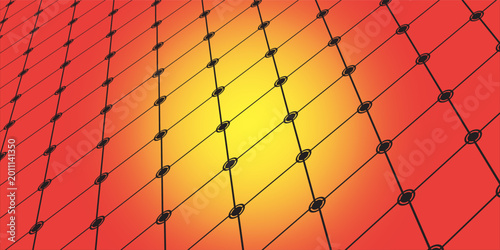 Bilde på lerret Metal grid pattern for design colorfull backdrop.
