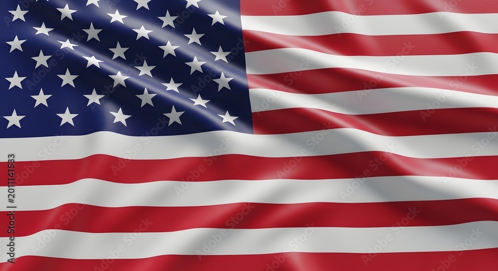 Obraz premium Waving american flag background, high quality texture of the united states of america national flag with ripples and folds