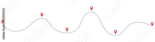 Quadro su tela Route icon between 6 points