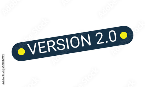 Version Two Point Zero Status Indicator Banner Vector For Software