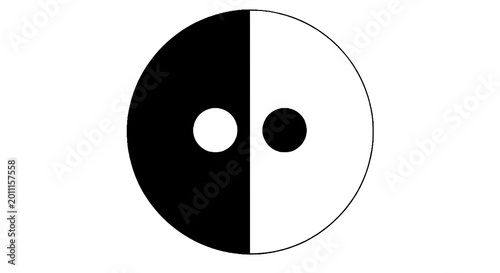 Tableau sur toile Yin Yang Symbol Black White Circle.