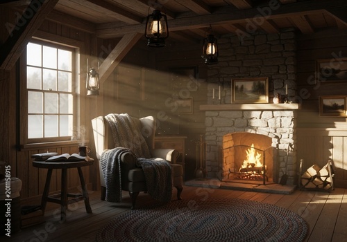 Sunbeams Paint a Cozy Hearthside Haven