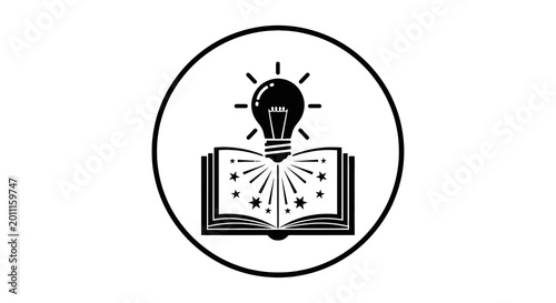 Photos Education Concept Light Bulb Book Icon.