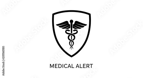 Medical alert symbol on shield logo. Free Download Medical alert symbol on shield logo. - GFXLoad