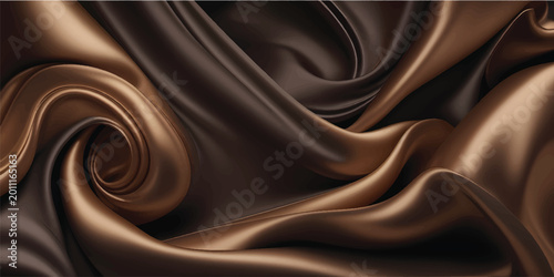 Cuadro en lienzo An elegant dark brown silk and satin fabric textile creates a luxurious smooth w
