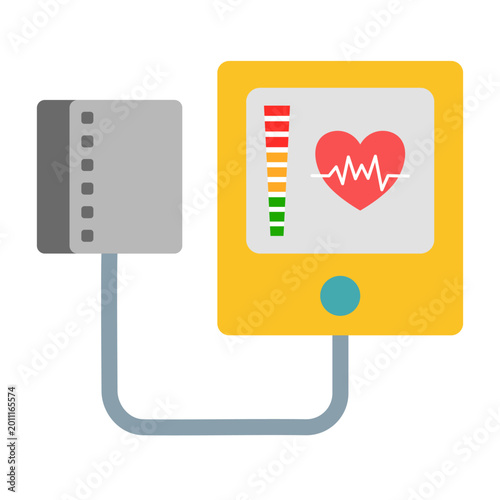 Blood pressure monitor on white background.