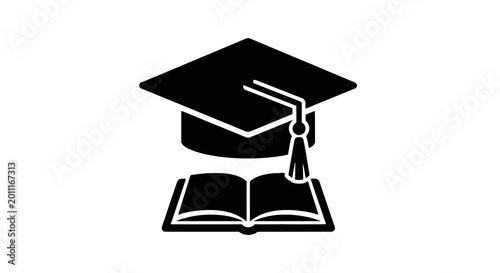 Graduation Cap and Open Book.