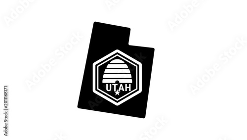 Utah state symbol, black isolated vector silhouette