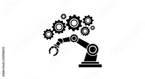 Bild auf Leinwand Robotic arm with gear mechanism.