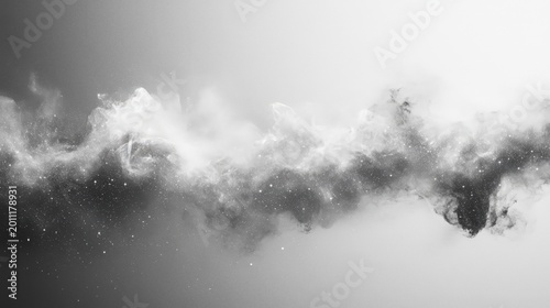 Abstract cloud of white powder exploding against a dark background