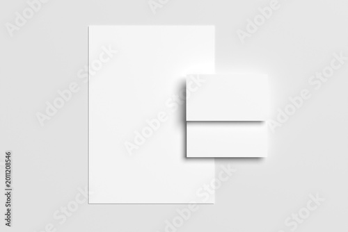 Minimalist Paper Mockup with Soft Shadow Layers on Neutral Background