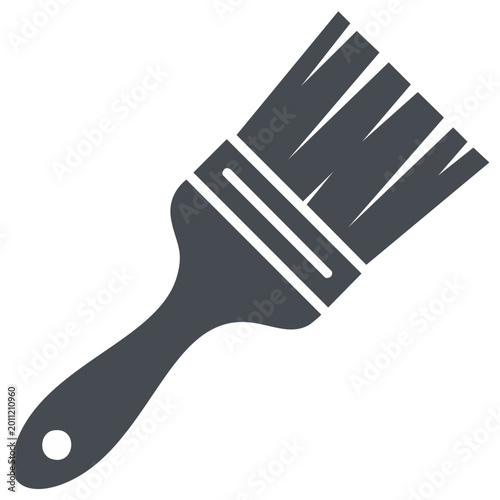 Simple Graphic Paintbrush Illustration Icon for Painting Renovations or Creative Projects