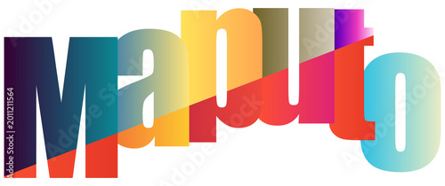 Obraz na płótnie Colorful gradient text design featuring stylish word Maputo