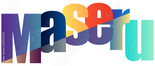 Colorful gradient text letters maseru together creative design style